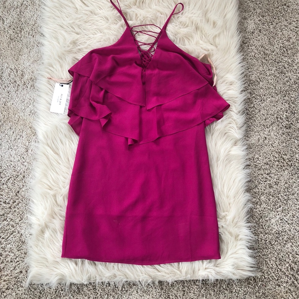 NWT Ali and Jay lace up flounce dress - Picture 4 of 8